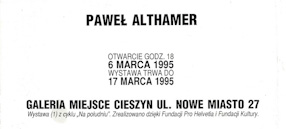 An invitation to Paweł Althamer\\\'s exhibition 