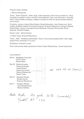 Program for the academic year 1995/96 