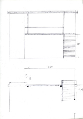 An attachment to Grzegorz Kowalski’s letter concerning the video studio: a sketch of the studio 