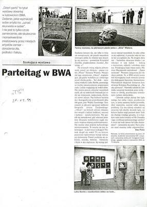 Artykuł Ewy Pióro „Parteitag w BWA. Szokująca wystawa.”  