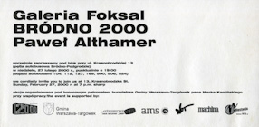 Zaproszenie na wystawę Pawła Althamera „Bródno 2000” 