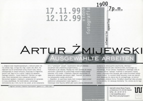 An invitation to Artur Żmijewski’s exhibition entitled \\\