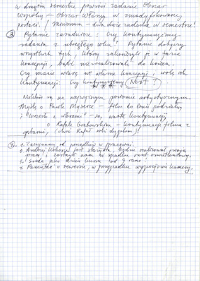 Grzegorz Kowalski, notes about the studio’s program in the academic year 2003/2004 