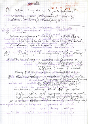 Grzegorz Kowalski, notes to the studio’s program in the academic year 2006/2007 