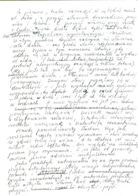 Rękopis Grzegorza Kowalskiego 