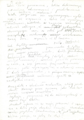 Notatki Grzegorza Kowalskiego, z adnotacją: „prawdopodobnie notatki do wypowiedzi na temat Wydziału Multimediów po liście Gierowskiego” 
