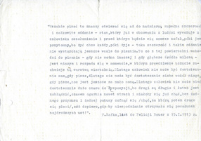 Cytat z listu Franza Kafki do Felicji Bauer 