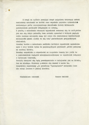 Włodzimierz Borowski\\\'s and Tomasz Osiński\\\'s letter 