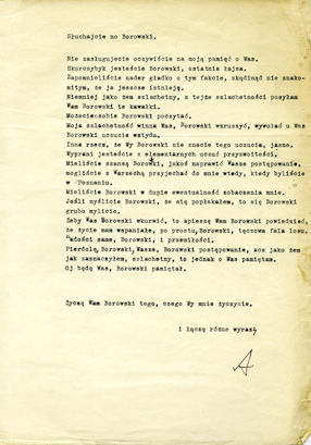 A letter to Włodzimierz Borowski 