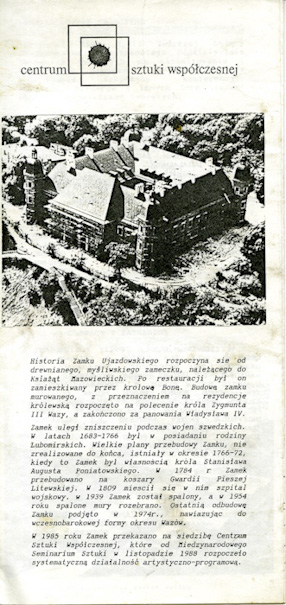 Brochure concerning CCA in Warsaw, 1988 