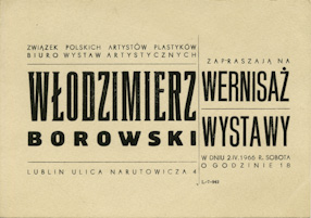 Invitation to the exhibition at BWA Gallery in Lublin, 1966 