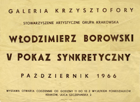 Poster promoting V Syncretic Show at Krzysztofory Gallery in Cracow, 1966 
