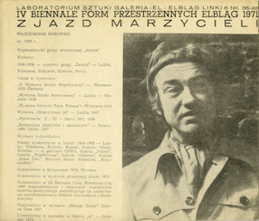 IV Biennale of Spatial Forms „Convention of Dreamers” catalogue, Elbląg 1971 