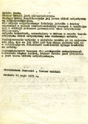 „Sztuka jest” (Włodzimierz Borowski, Tomasz Osiński), 1975 