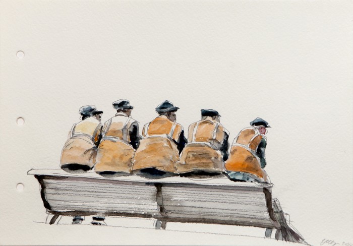 Olga Czernyszewa, Untitled (Street cleaners on the bench), from the series Citizens, 2009