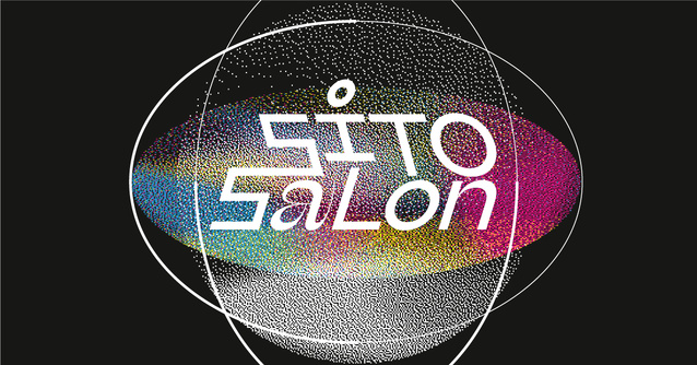 Kolorowa grafika z białym napisem Sito Salon.